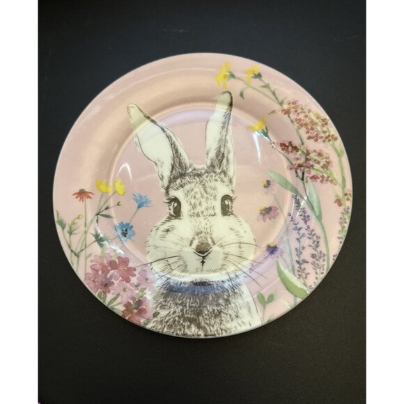 Stechcol Grace China Bunny Side Plates Pink 7.5” Dish - Picture 1 of 7